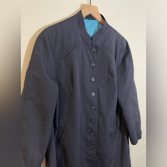 Misty Harbor Buoy Cloth Rain Trench Coat | Rare Vintage 60s Size 18Reg Navy Blue - Picture 4 of 12